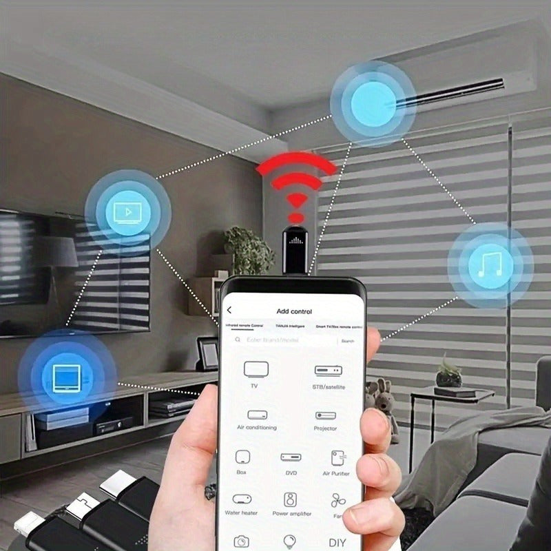 Smartphone Infrared Remote Control Adapter: Universal Mini Remote Control Compatible with TV, Air Conditioner, Fan, Camera, etc. - Compatible with Type-C