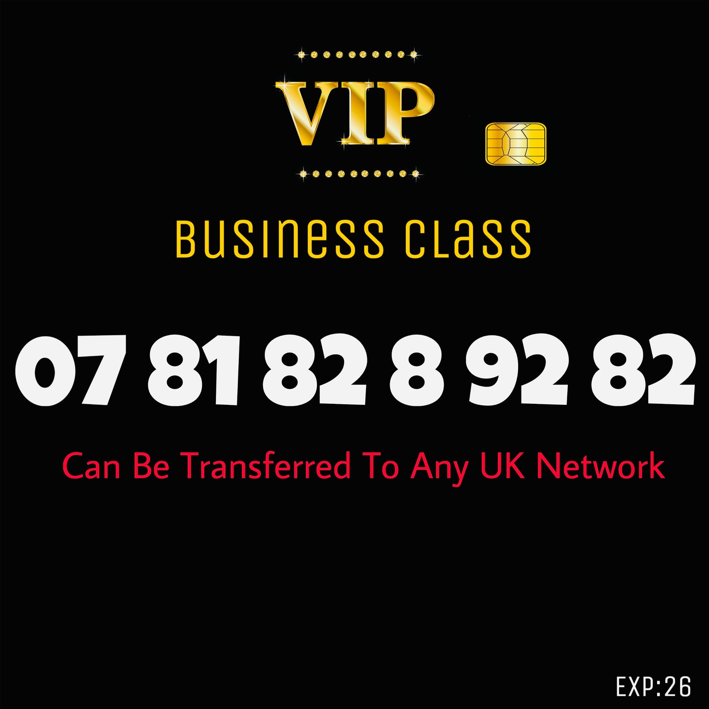 81 82 83 GOLD BUSINESS/PERSONAL VIP EASY MEMORABLE MOBILE PHONE NUMBER: 07 81 82 8 92 82 DIAMOND PLATINUM