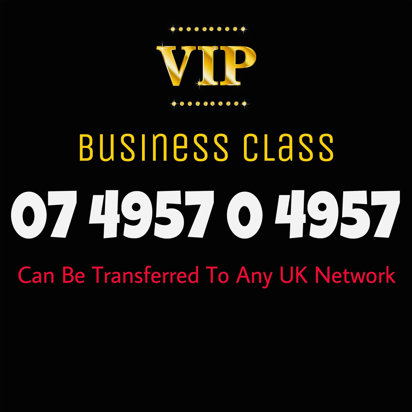 VIP GOLD MOBILE NUMBER BUSINESS CLASS EASY MEMORABLE PREMIUM SIM CARD 4957 4957