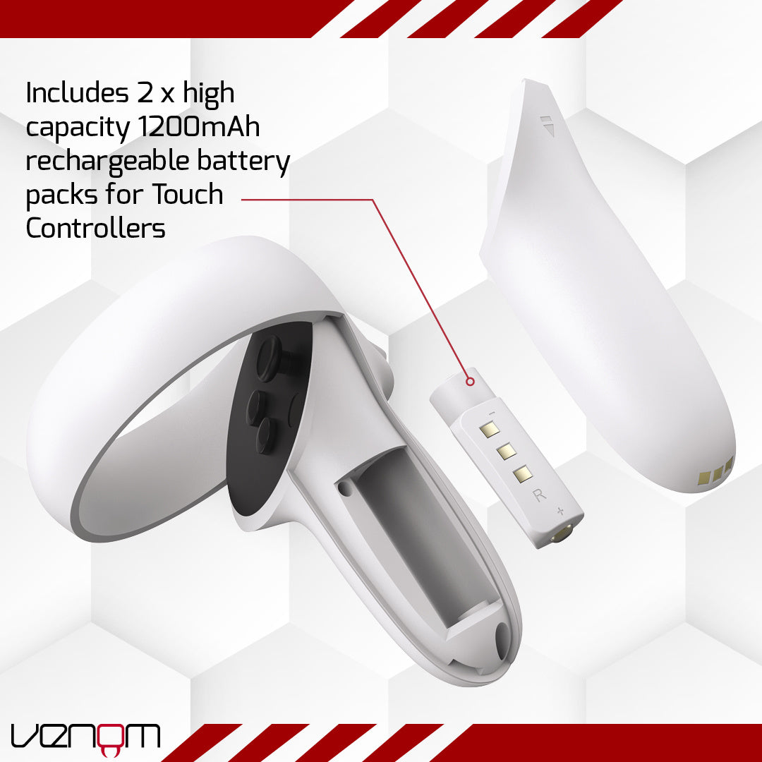Venom Charging Dock and Rechargeable Battery Packs for Meta Quest 2