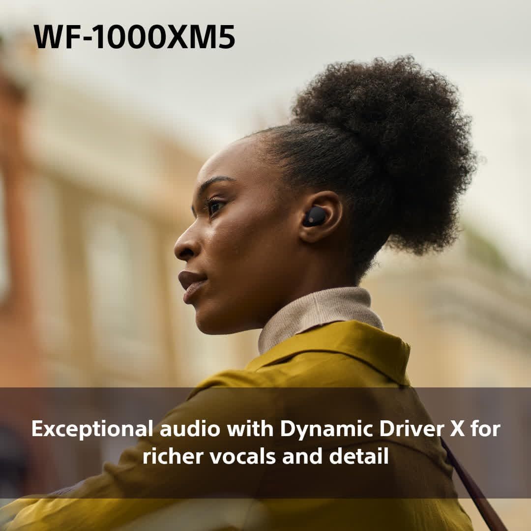 Sony WF-1000XM5 Wireless Noise Cancelling Earbuds, Bluetooth, In-ear Headphones, Mic, Up to 24 Hours Battery Life, Quick Charge, IPX4, Alexa & Google Assistant, iOS & Android - Black