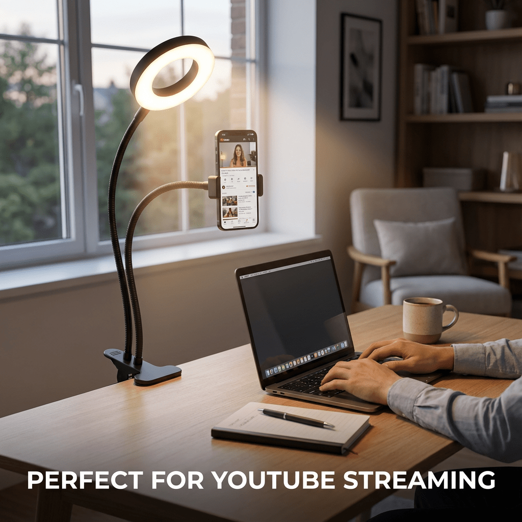 2-In-1 Mini Tree-Shaped Fill Light with a Soft Light Stand, Featuring a Clip-On Design, Ring Selfie Light, Three Lighting Modes, 1.6 Meters Tall, Suitable for Photography, Live Streaming, Makeup, Cooking, And Reading.
