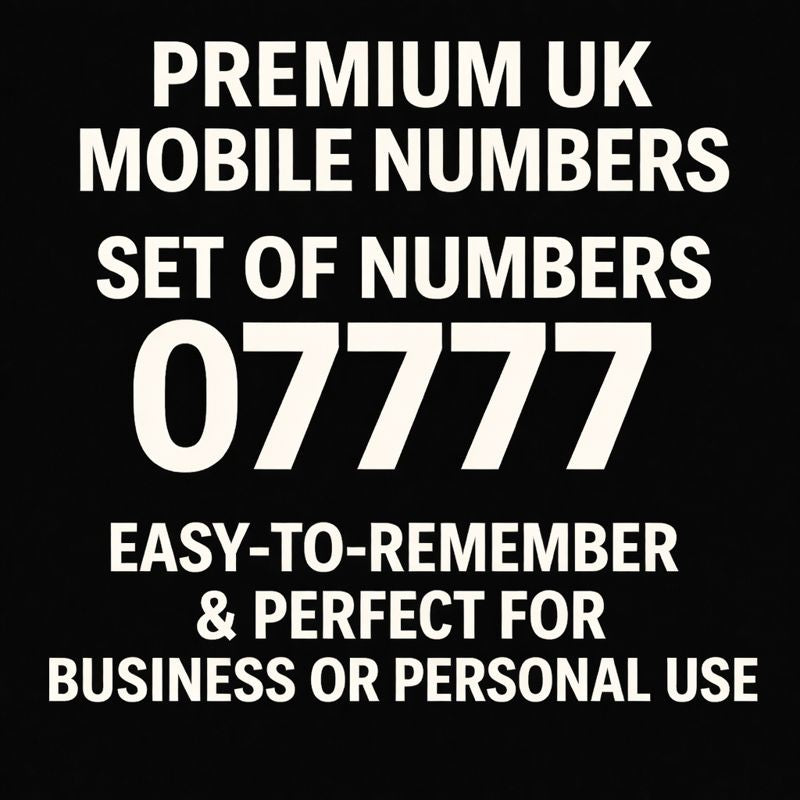 GOLD DIAMOND VIP PREMIUM EASY MEMORABLE MOBILE PHONE NUMBER SIM CARD LIST OF 07777 COLLECTION