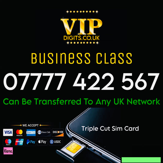 Gold Mobile Number UK | Premium Mobile Number | Fast UK Shipping | Vip Golden Number | 07777422567