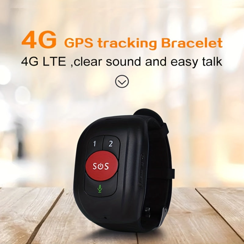 4G Lte Gps Bracelet | Wearable Adult Fall Detection, Gps Tracking, Emergency Alerts, Two Way Calling, Long Battery Life, Sos Emergency Call Button For Elderly, Disabled, Safety Monitoring, Built-In Sim Card Slot, Usb Charging