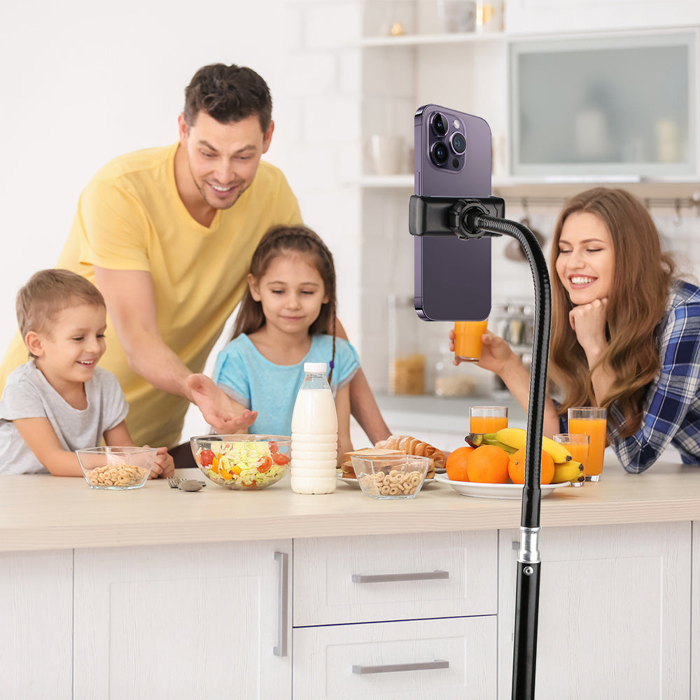 195CM Tall Flexible Phone Tripod with Gooseneck Heavy Duty Phone Tripod Stand