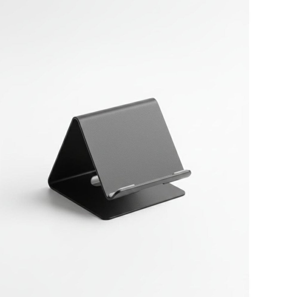 Universal Metal Desktop Phone Stand, Sturdy Non-Slip Mobile Phone Holder for Desk, Heavy Duty Triangle Base Cradle, Compatible with All Smartphones & Case Friendly, Minimalist Office & Home Desk Accessory