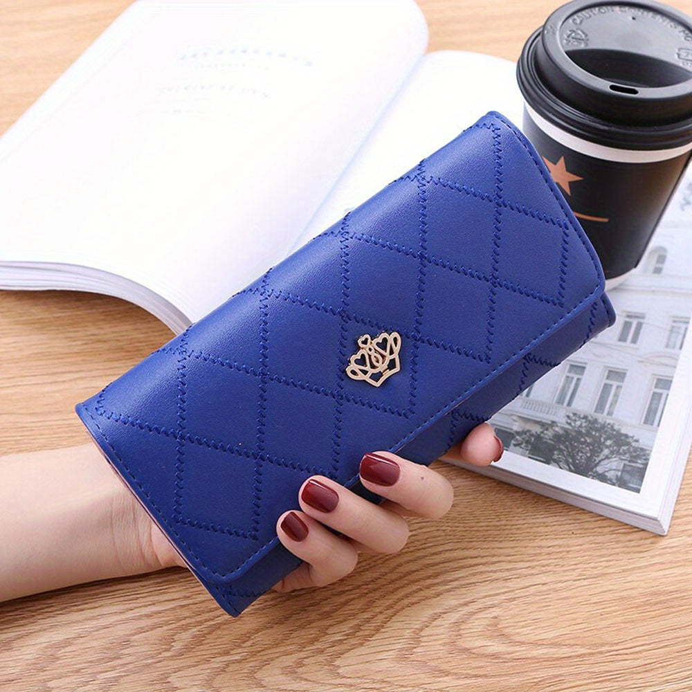 [Women's Leather Wallet] Ladies Synthetic Leather Wallet - Long Zip Purse Card Phone Holder Case for Women Handbag - 1pc New