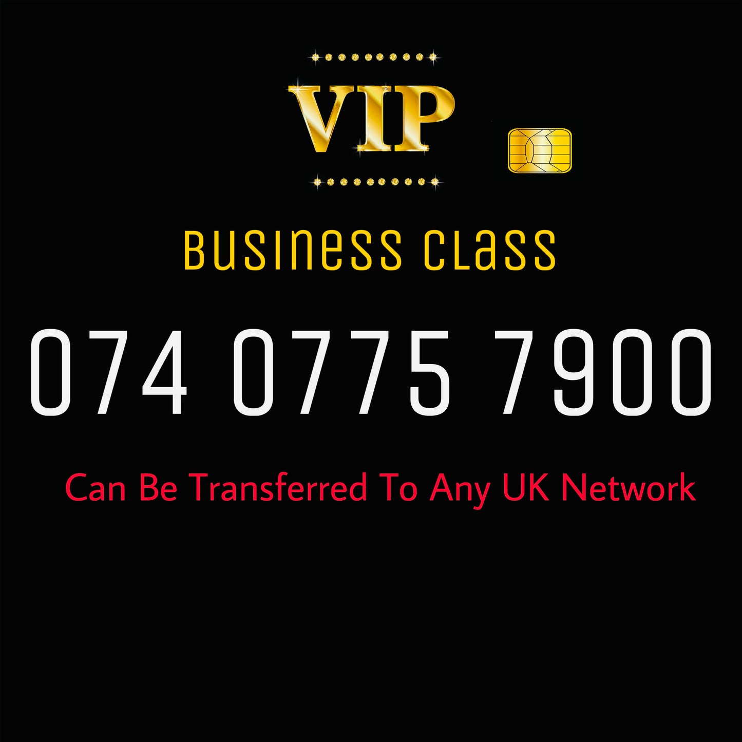 VIP GOLD MOBILE PHONE SIM CARD EASY VIP MEMORABLE NUMBER DIAMOND PLATINUM 074 0775 7900