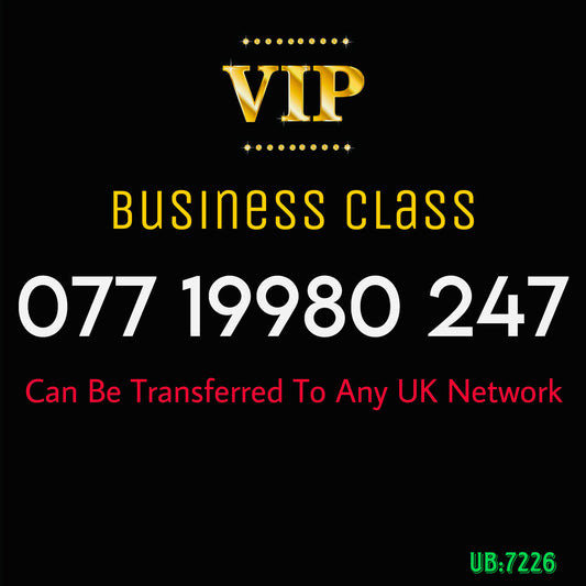 GOLD BUSINESS/PERSONAL VIP EASY MEMORABLE MOBILE PHONE NUMBER SIM CARD 077 1998 0 247