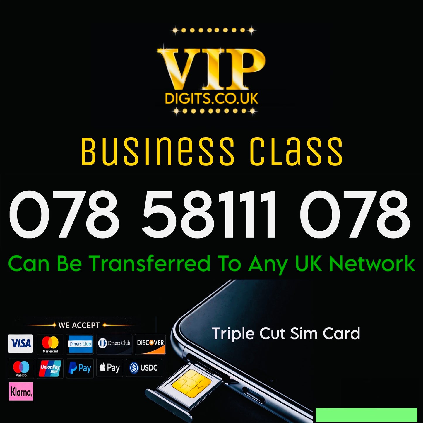 VIP Mobile Number 078 58111 078 – Double Repeating & Memorable Digits
