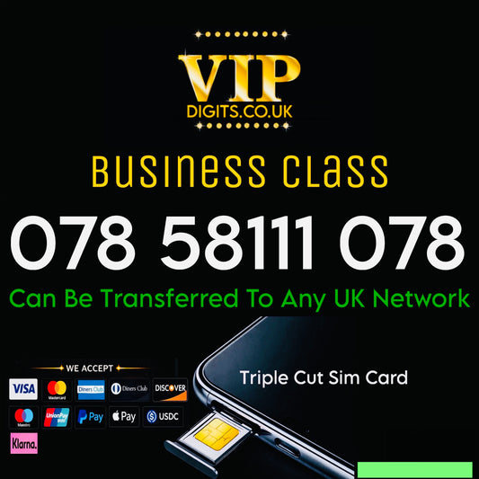 VIP Mobile Number 078 58111 078 – Double Repeating & Memorable Digits