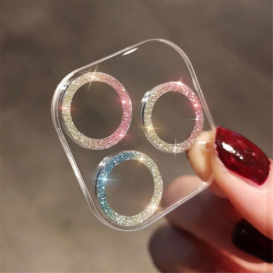 Tempered Glass Cover for Iphone 17/16/15/14/13/12/11 Pro Max with Glitter Camera Lens Protection