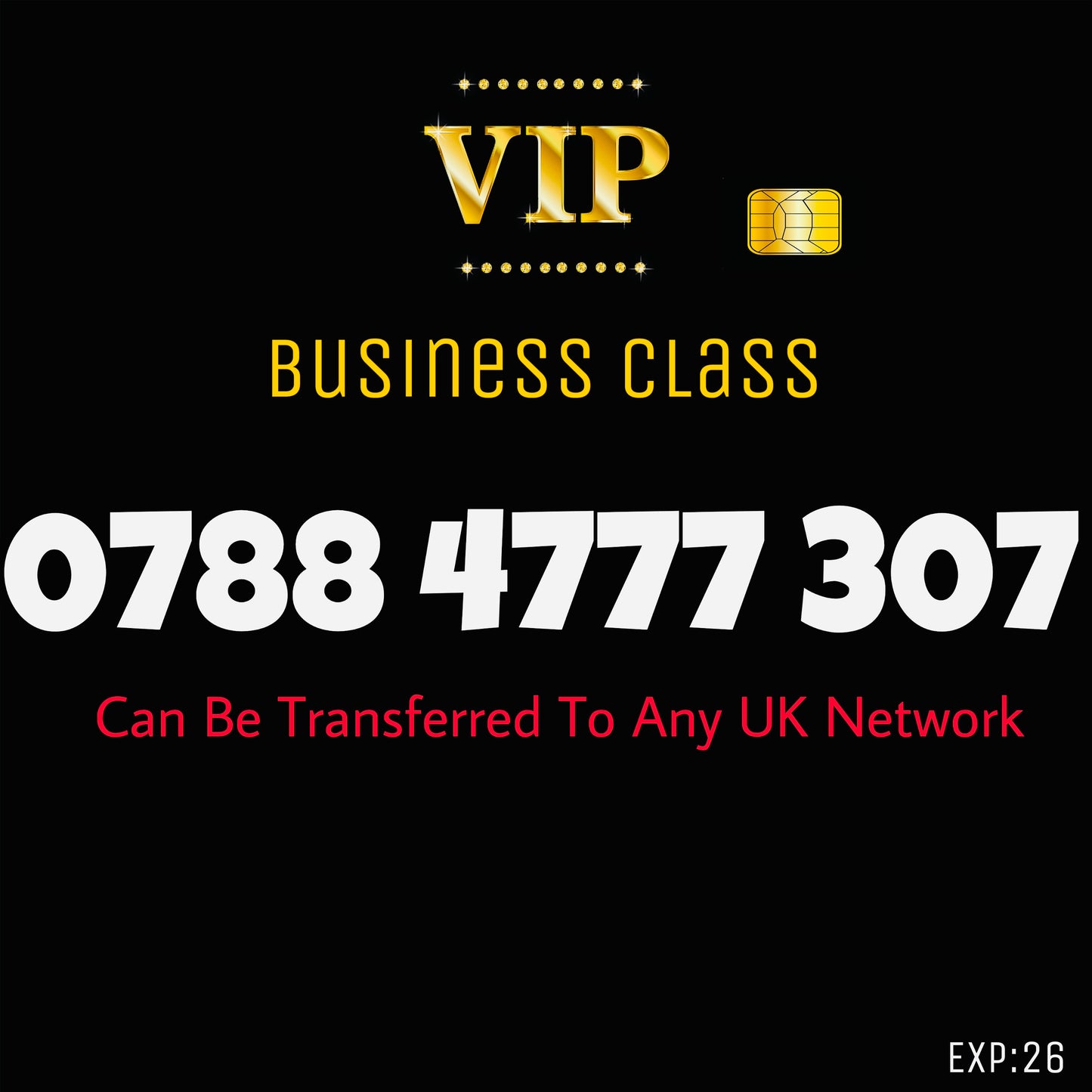 GOLD SIM BUSINESS VIP EASY MEMORABLE MOBILE PHONE NUMBER DIAMOND PLATINUM 0788 4777 307
