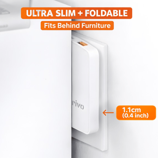 Orivo Ultra-Slim Flat USB-C/A Charger Wall Block, 20W Multi Port UK Power Plug, Type C Fast-Charging for iPhone 16/15/14 Pro Max, Samsung Galaxy Mobile Phones, Dual-Port Outlet Travel Adapter