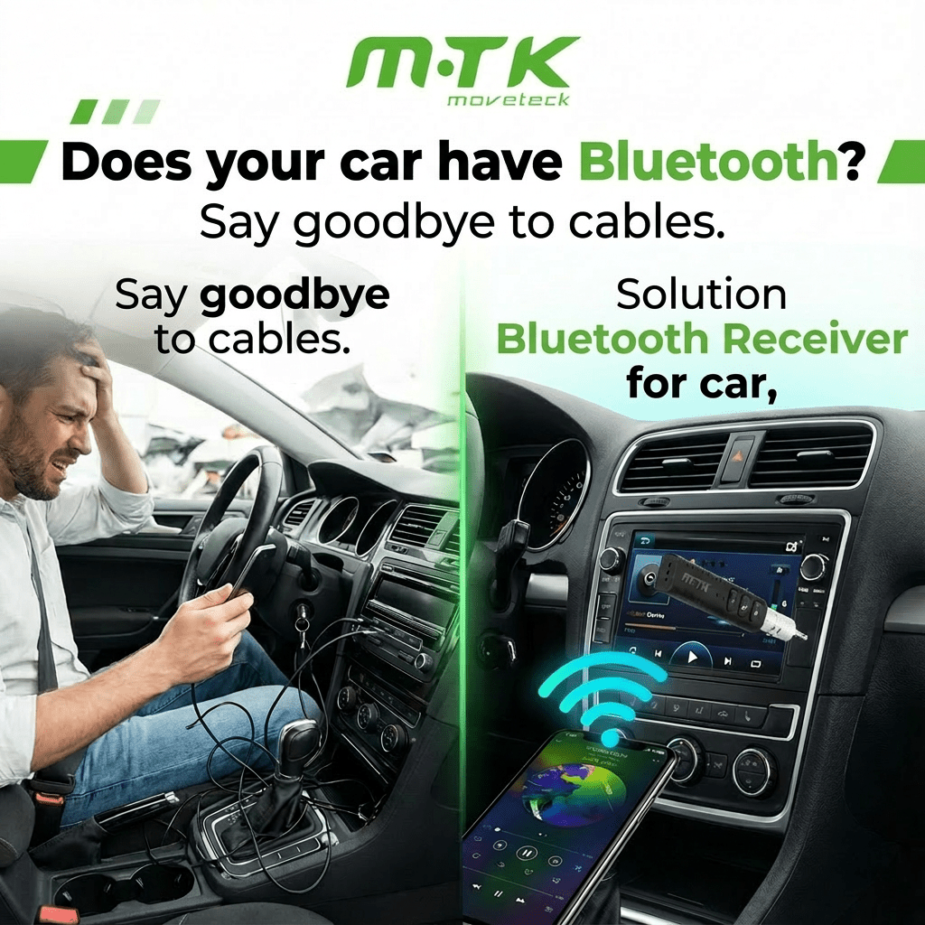 Portable Bluetooth Audio Adapter MTK 3.5mm Connector, Wireless Music Receiver for Vehicle Audio, Wired Headphones & Smartphones