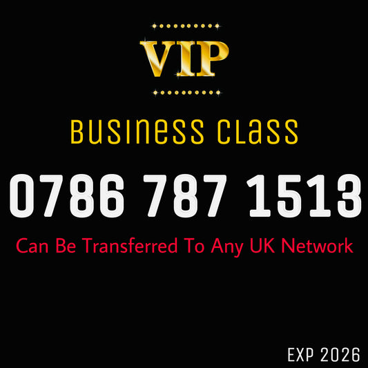 GOLD SIM BUSINESS VIP EASY MEMORABLE MOBILE PHONE NUMBER DIAMOND PLATINUM 0786 787 1513
