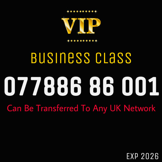 BUSINESS VIP GOLD SIM EASY MEMORABLE MOBILE PHONE NUMBER DIAMOND PLATINUM 077886 86 001