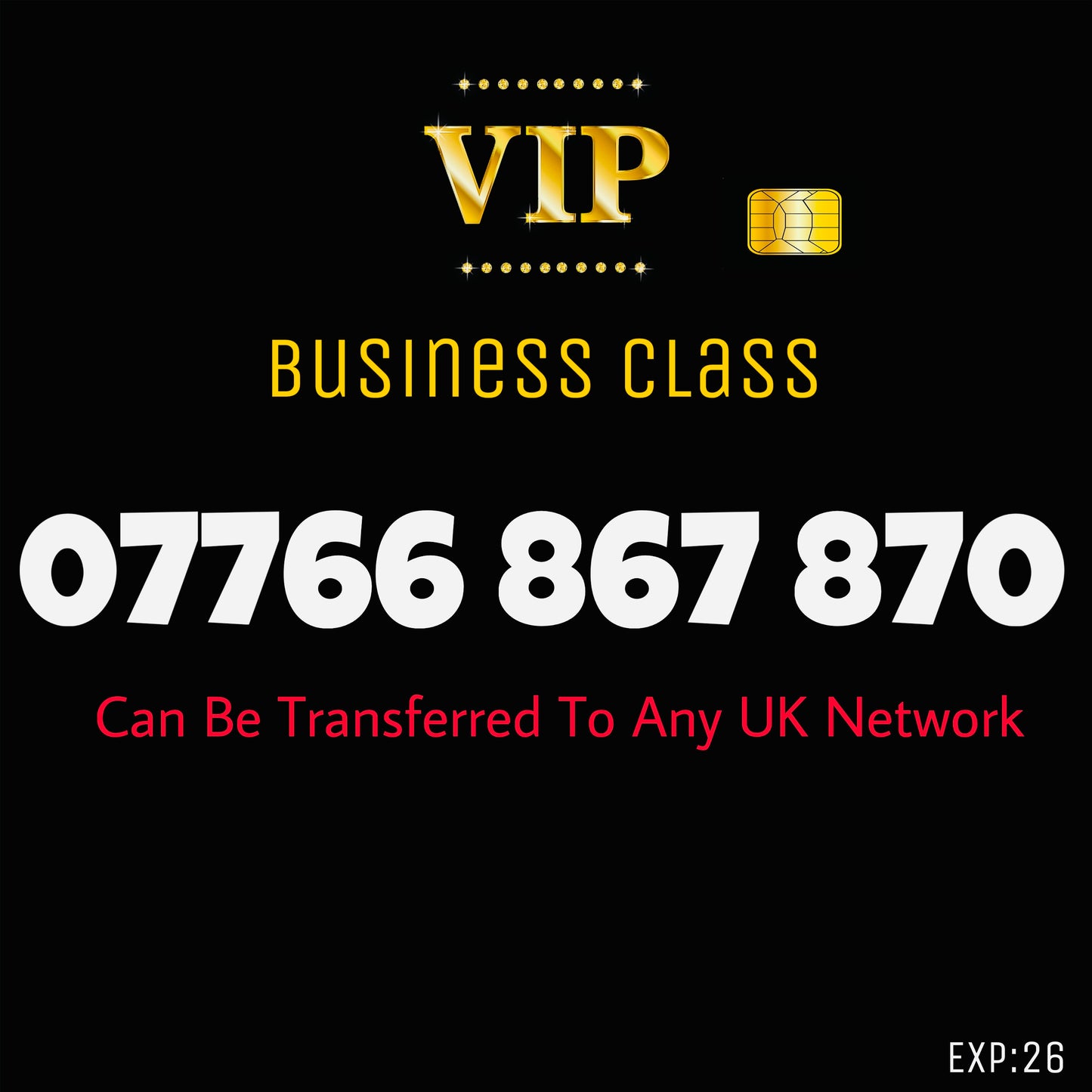 BUSINESS VIP GOLD SIM EASY MEMORABLE MOBILE PHONE NUMBER DIAMOND PLATINUM 07766 867 870