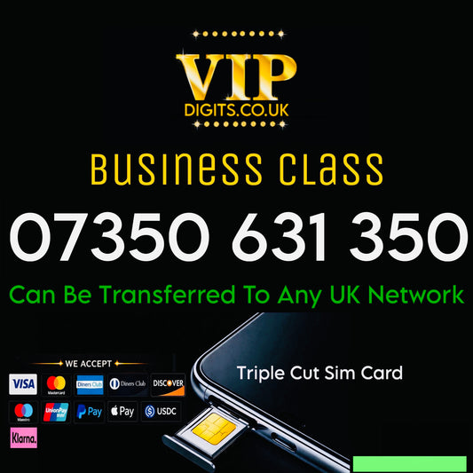 VIP Mobile Number 07 350 631 350 – Double Repeating & Memorable Digits