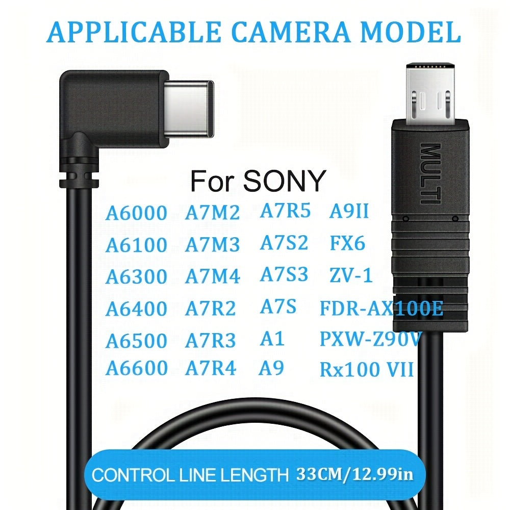 Multi-Camerea Control Cable(USB-C to Multi) for DJI RS4, RS4 Pro, RS3, RS3 Pro, PS3 MINI, RS3, RSC2, RS2 Gimbal Stabilizer. for SONY Camera A1 A6000 A6100 A6300 A6400 A6500 A6600 A7M2 A7M3 A7M4 A7R3 A7R4 A7R2 A7R3 A7R5 A7S3 A7S2 A7S A9 ZV-1 RX100VI
