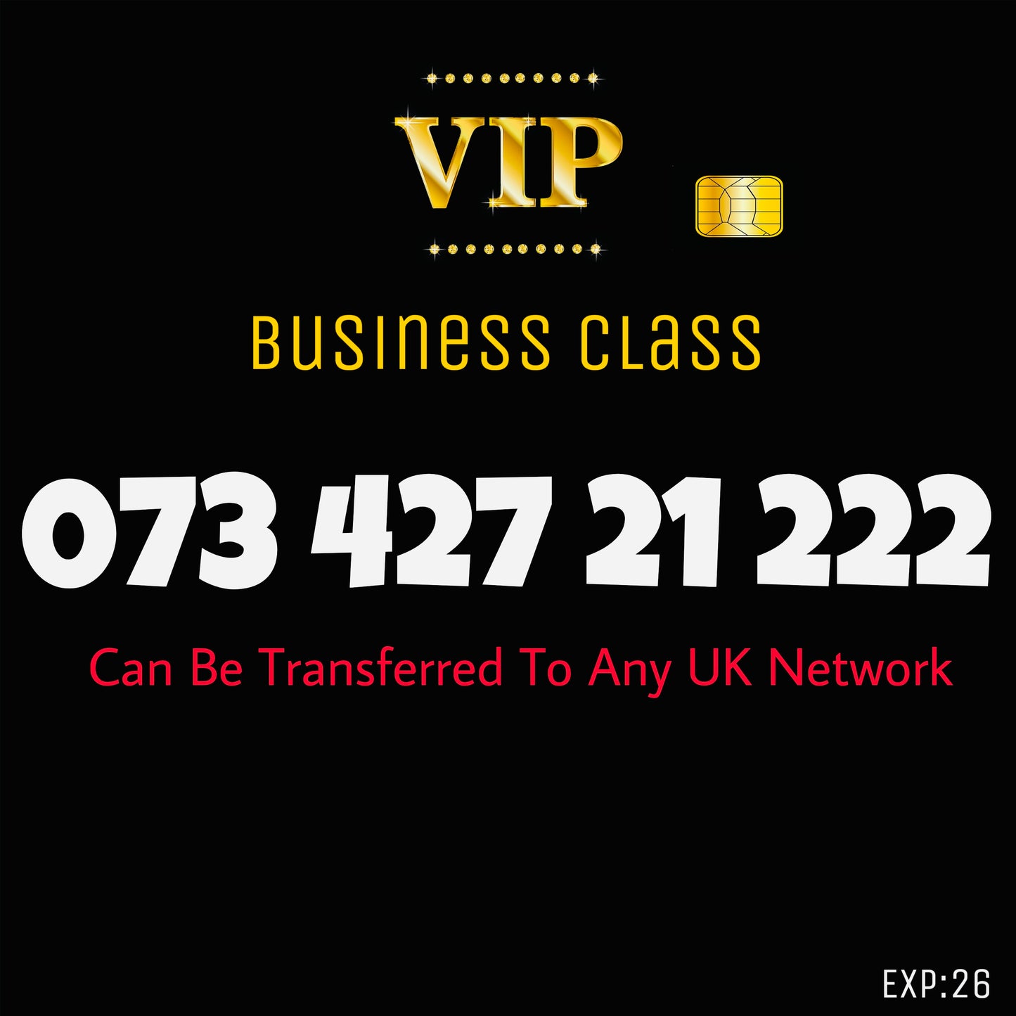 GOLD SIM BUSINESS VIP EASY MEMORABLE MOBILE PHONE NUMBER DIAMOND PLATINUM 073 427 21 222