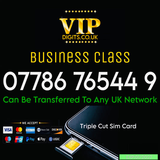 786 GOLD DIAMOND VIP PREMIUM EASY MEMORABLE MOBILE PHONE NUMBER SIM CARD 07786 76544