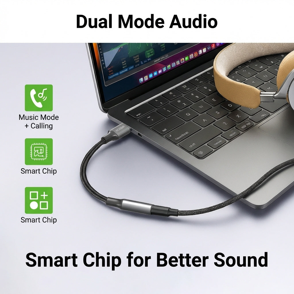 WOOX USB C to 3.5mm Jack, Type C to Headphone Adapter Aux Digital Audio Earphone Adaptor,Audio Dongle,Hi-Res DAC Chip,Compatib with Smartphone