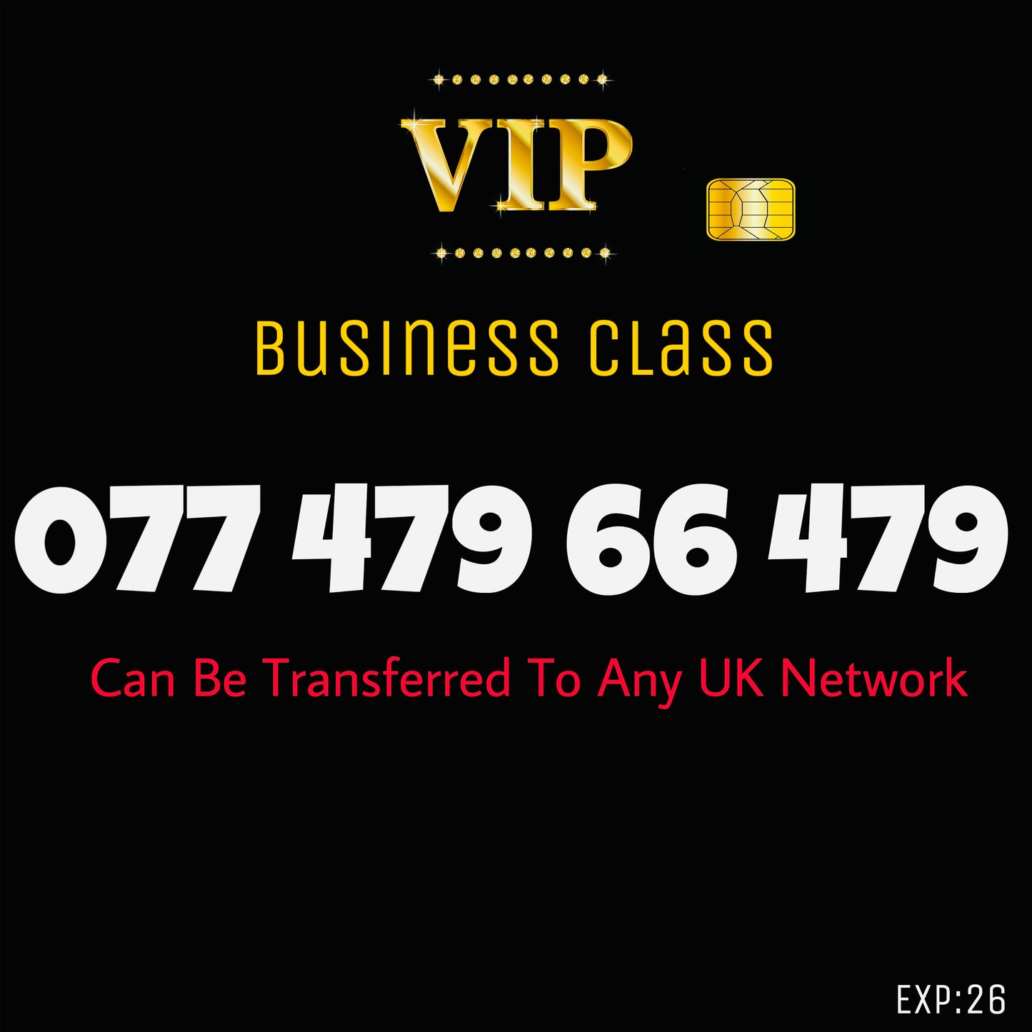 SIM CARD GOLD  BUSINESS/PERSONAL VIP EASY MEMORABLE MOBILE PHONE NUMBER: 077 479 66 479 DIAMOND PLATINUM