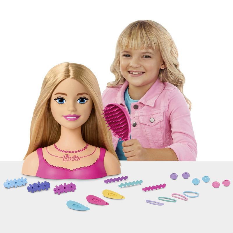 Barbie Doll Styling Head, Blond Hair with 20 Colorful Accessories