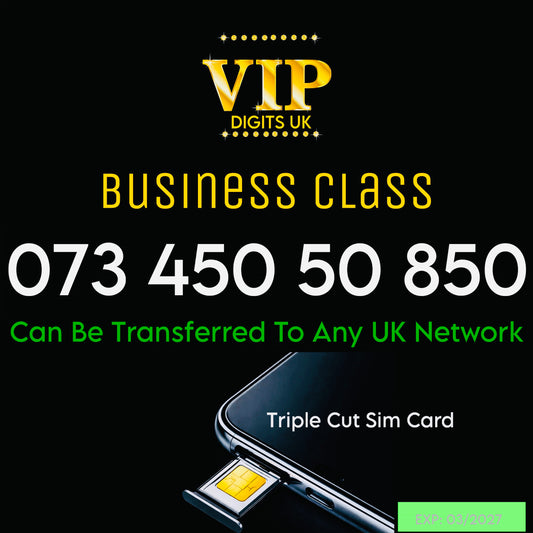 VIP GOLD MOBILE PHONE SIM CARD EASY VIP MEMORABLE NUMBER DIAMOND PLATINUM | 07345050850