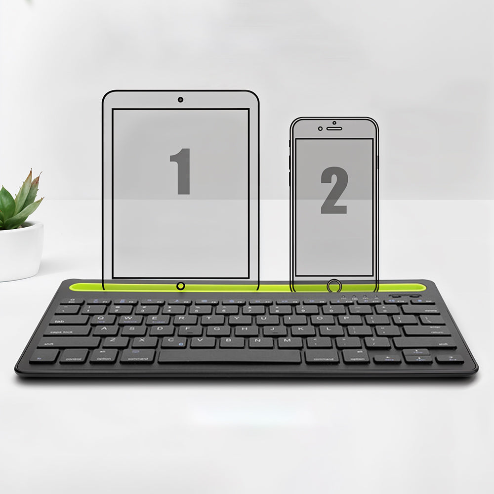 1pc Multi-Device Bluetooth Keyboard with Holder, Ultra-Slim Wireless Silent Keyboard, Dual Device Switching Technology for Laptop Tablets Phones, Portable Design for Office Home Travel Use