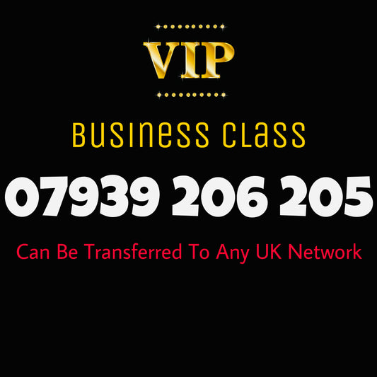 VIP GOLD MOBILE NUMBER BUSINESS CLASS EASY MEMORABLE PREMIUM SIM CARD 07939 206 205