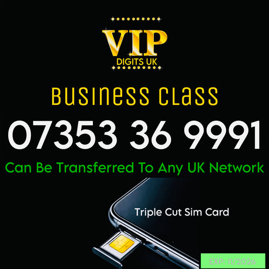 VIP GOLD MOBILE PHONE SIM CARD EASY VIP MEMORABLE NUMBER DIAMOND PLATINUM 07353 36 9991