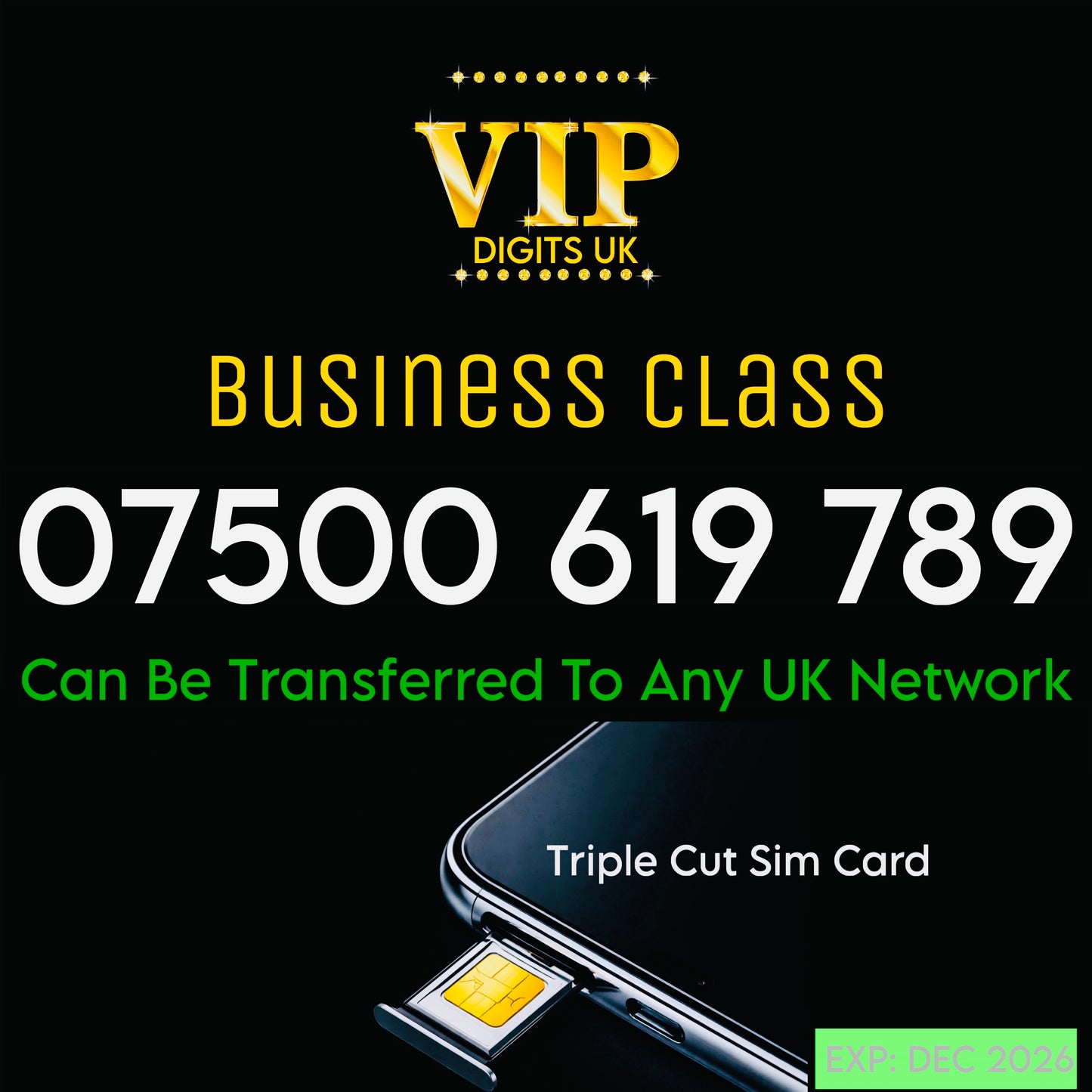 VIP GOLD MOBILE PHONE SIM CARD EASY VIP MEMORABLE NUMBER DIAMOND PLATINUM