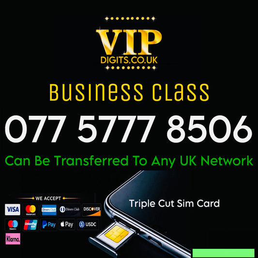 GOLD DIAMOND VIP PREMIUM EASY MEMORABLE MOBILE PHONE NUMBER SIM CARD 0775777 8506