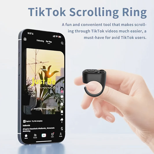 Wireless Remote Control with &, -like One-Touch Operation for TikTok, E-Books, Slideshows, Android/iOS Devices - Compatible with iPhone, iPad, Tablets, Smartphones (