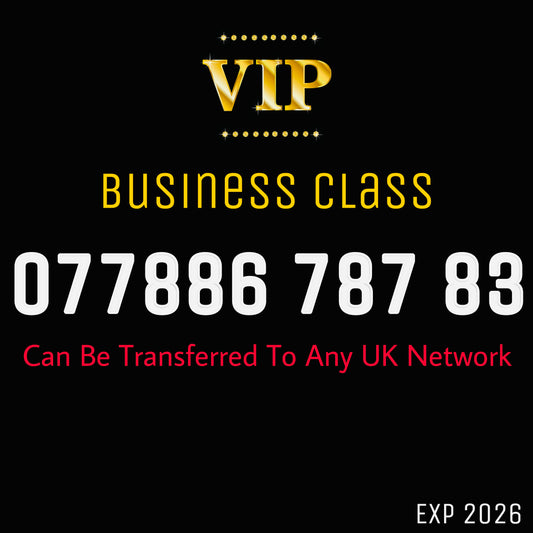 GOLD MOBILE PHONE SIM CARD EASY VIP MEMORABLE NUMBER DIAMOND PLATINUM 077886 787 83