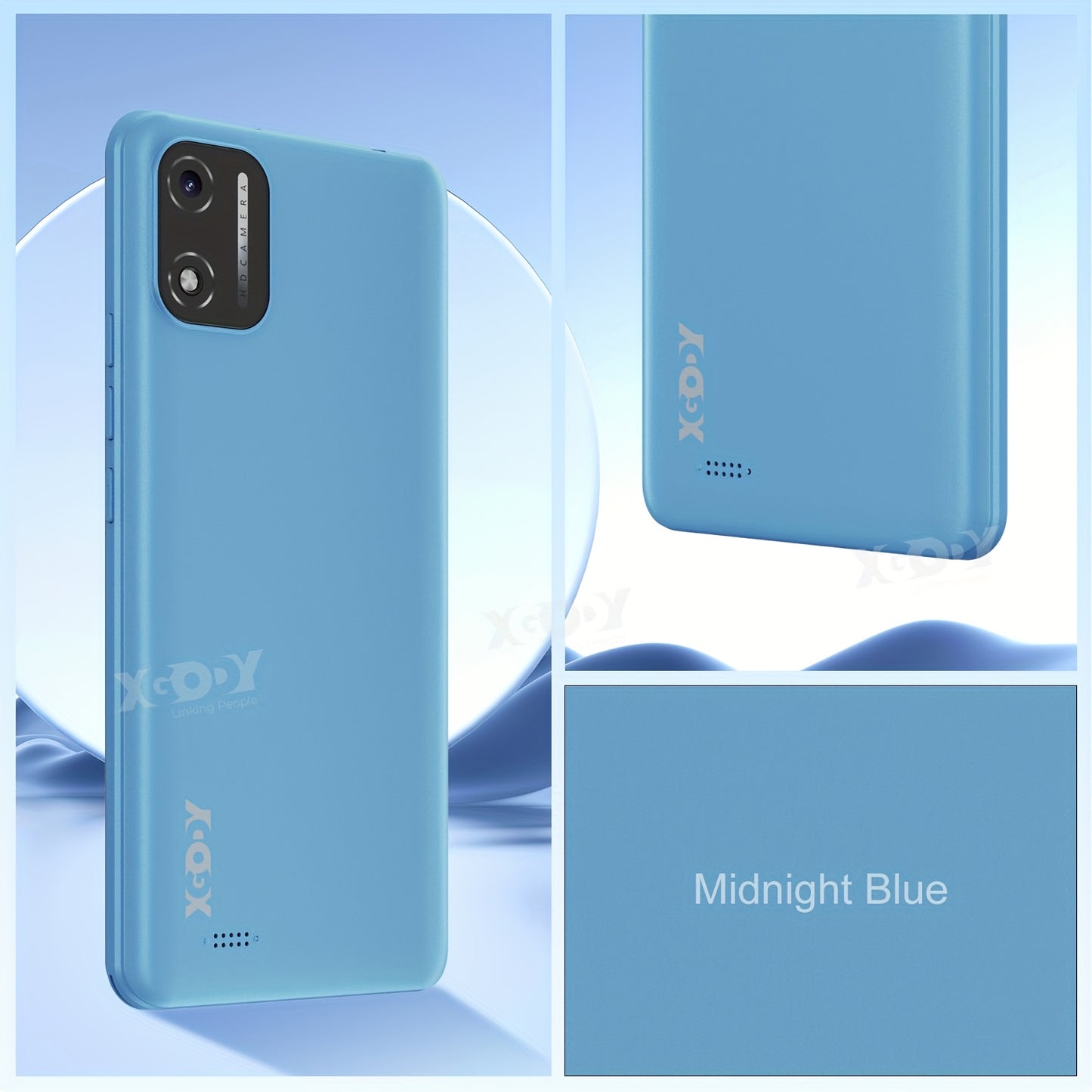 Xgody Mobile Phone X32, Android 14 Octa-core SIM-free Unlocked Smartphone With 5.5-inch Display, 2850mAh Battery, 4G Dual SIM, 4(2+2)GB+16GB/128GB Expandable, 8MP+5MP Camera Facial Recognition UK Version (Blue)