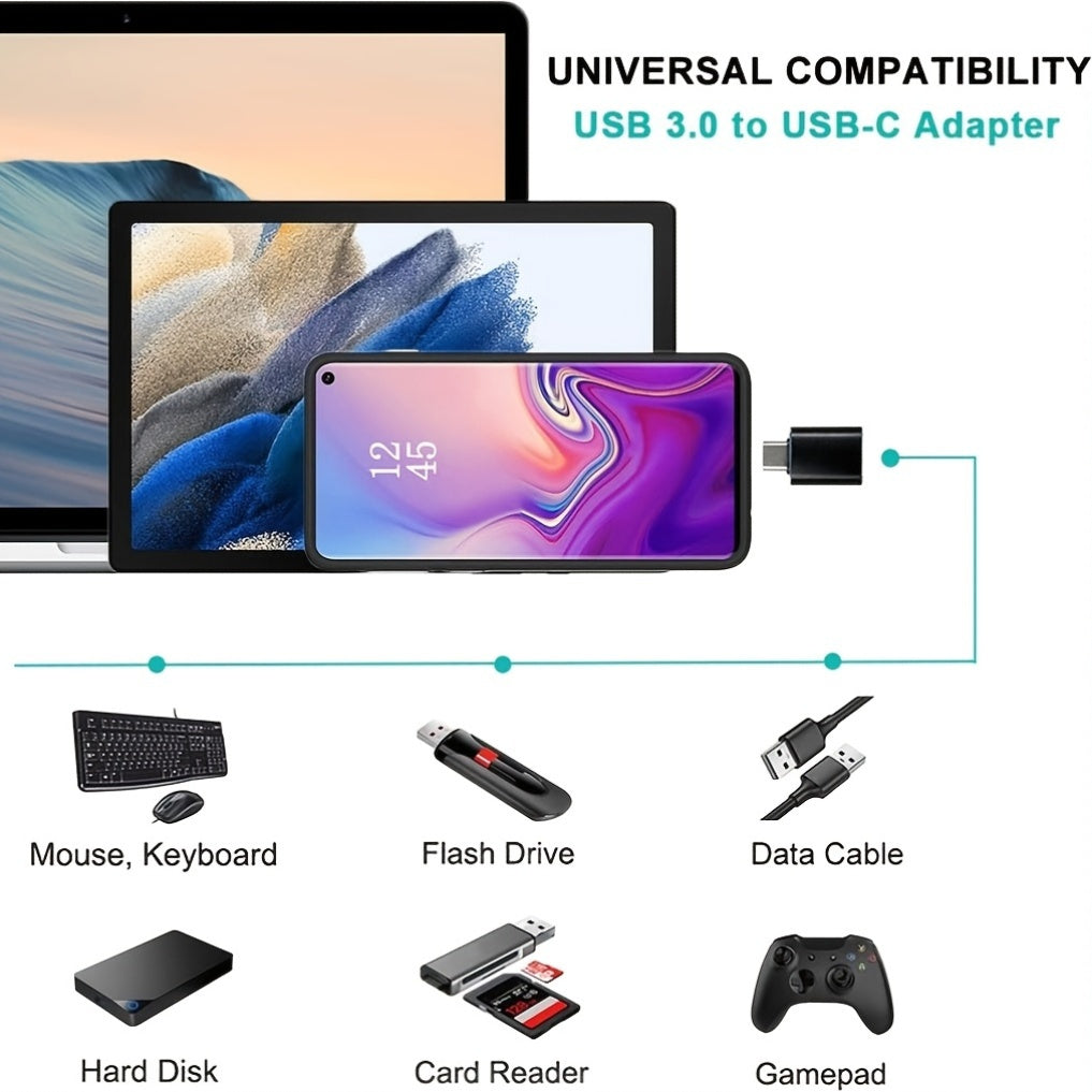 8pcs USB-C to A Male Charger OTG Converter, Micro USB to Type-C Adapter for Fast Charging And Data Transfer, USB OTG Adapter, USB Cable Connector, USB-C to A Male Charger, USB-C to A Male Adapter