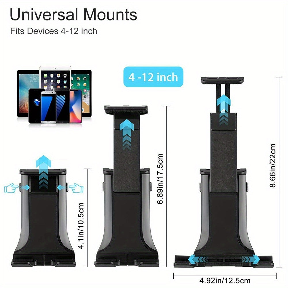 360° Rotatable Adjustable Car Mount Holder for Tablet & Smartphone - Dashboard Windscreen Mount with Suction Cup, Sturdy Base & Ergonomic Design, Compatibility for Hands-Free Driving, Tablet Holder for Car