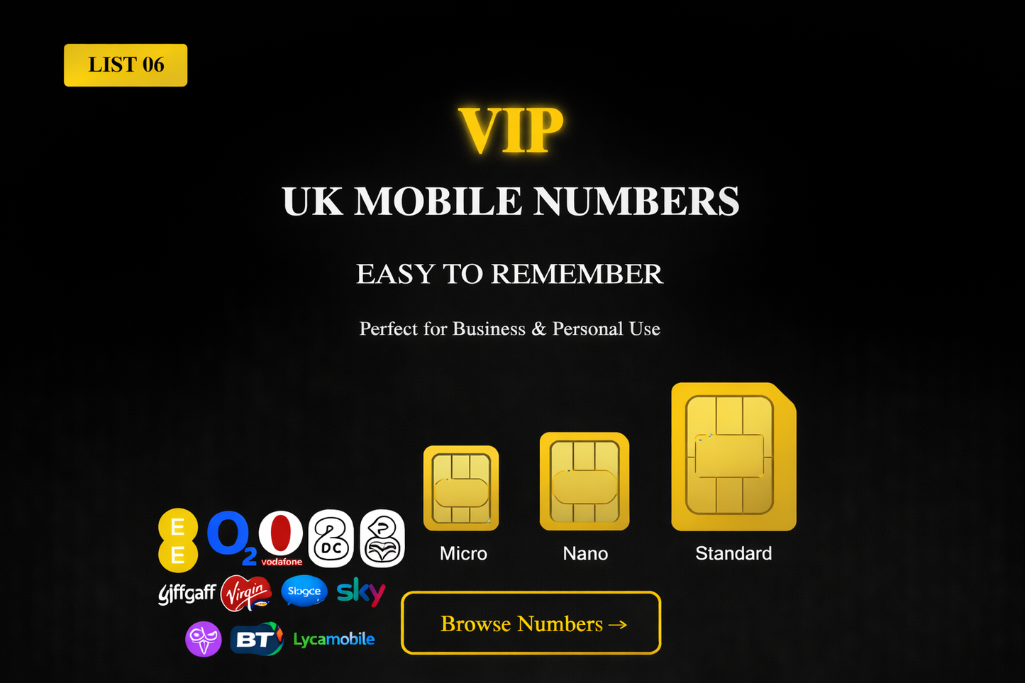 PREMIUM UK MOBILE NUMBER – EASY-TO-REMEMBER & PERFECT FOR BUSINESS OR PERSONAL USE LIST 6
