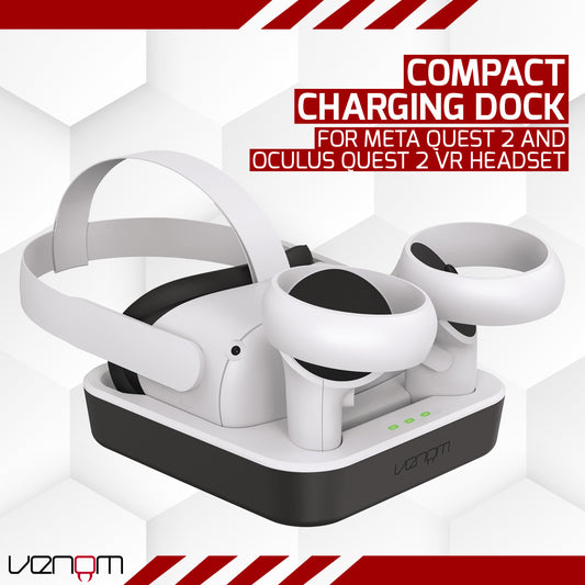 Venom Charging Dock and Rechargeable Battery Packs for Meta Quest 2