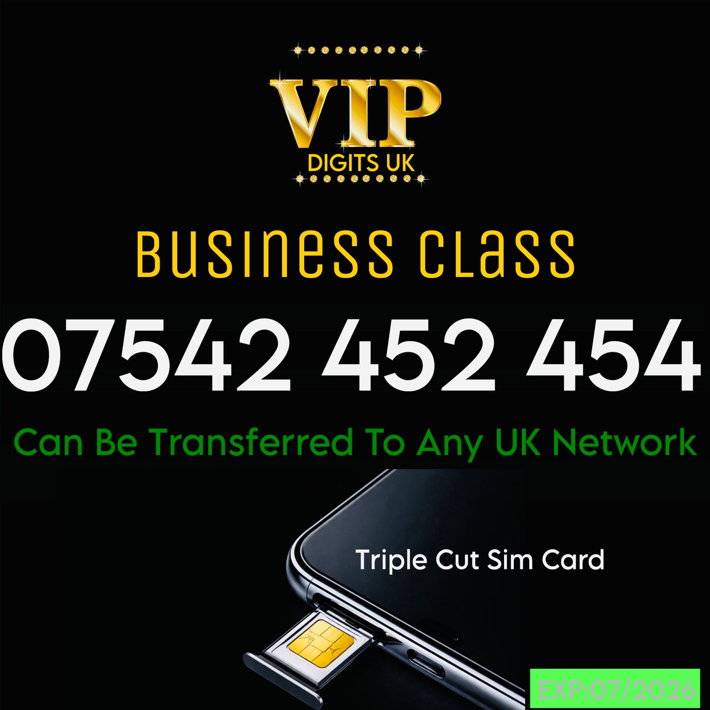 Gold Mobile Number | Buy Mobile Number | Easy to Remember | Easy Vip Mobile Sim Card | 07542452454