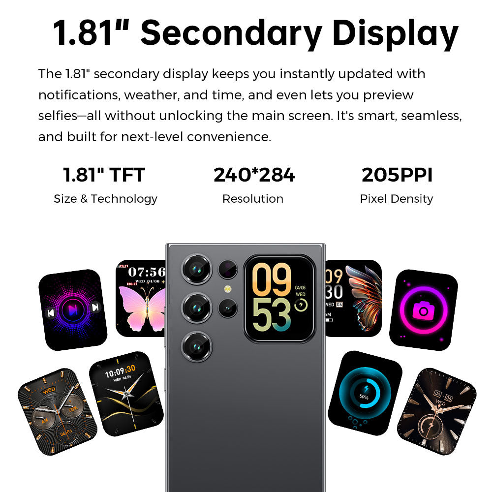 OUKITEL C62 SE Dual Screen Smartphone | 6.88" HD Main & 1.81" Classic Front Screen | 16 (4+12)GB RAM + 128GB ROM | 5150mAh Battery | Android 15, Fingerprint Unlock/Dual SIM/Dual Screen, 2026, New Year Gifts