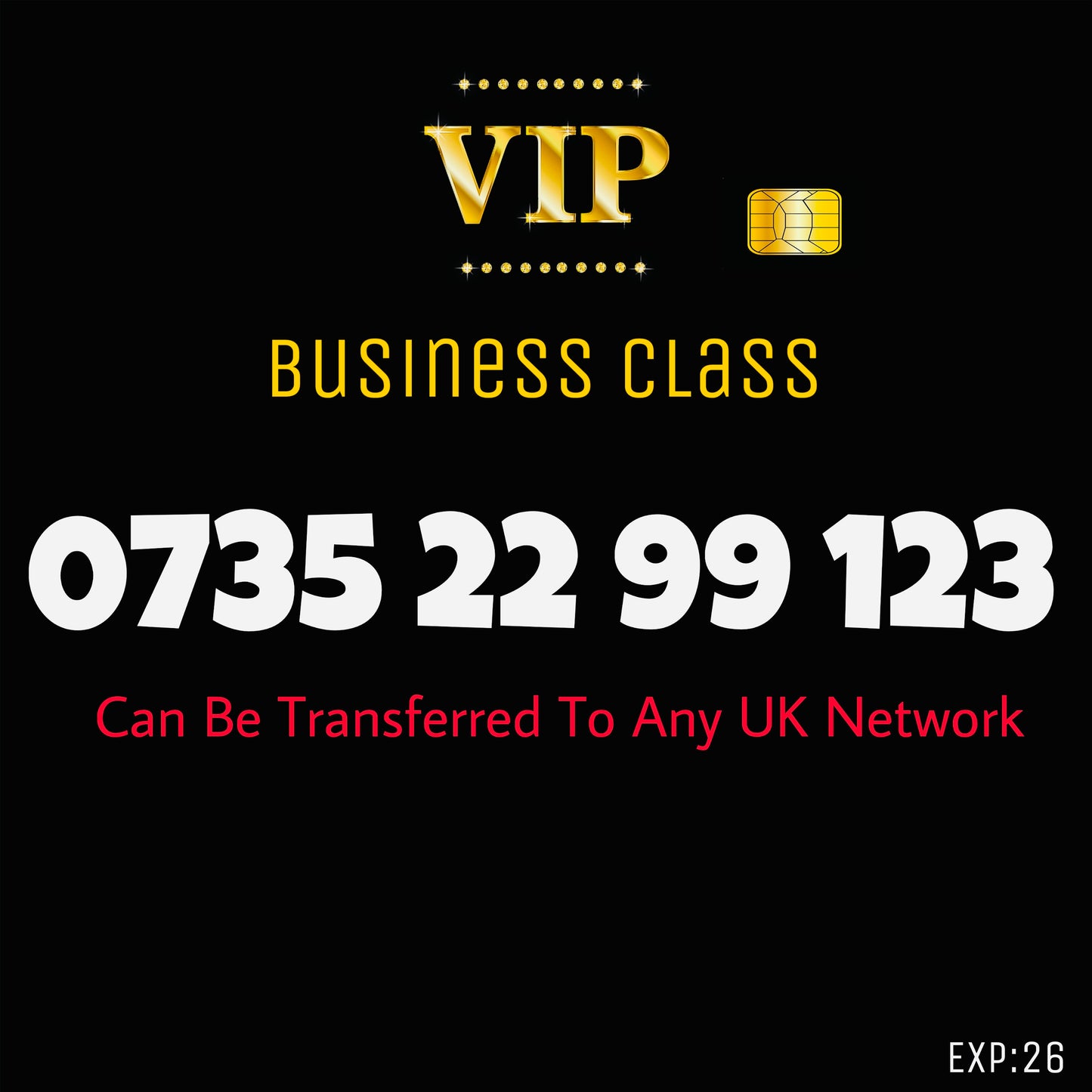 UK SIM CARD GOLD  BUSINESS/PERSONAL VIP EASY MEMORABLE MOBILE PHONE NUMBER 0735 22 99 123  DIAMOND PLATINUM
