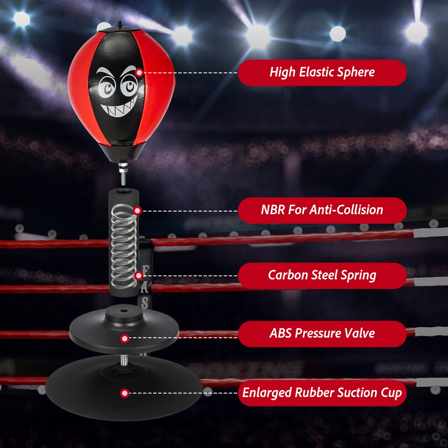 Desktop Punching Bag, Stress Buster with Suction Cup for Office Table and Counters, Heavy Duty Ball, Desk Boxing Punch Ball, Funny Gifts for Coworkers and Friends