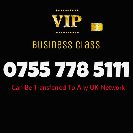 UK SIM CARD GOLD  BUSINESS/PERSONAL VIP EASY MEMORABLE MOBILE PHONE NUMBER 0755 778 5111  DIAMOND PLATINUM