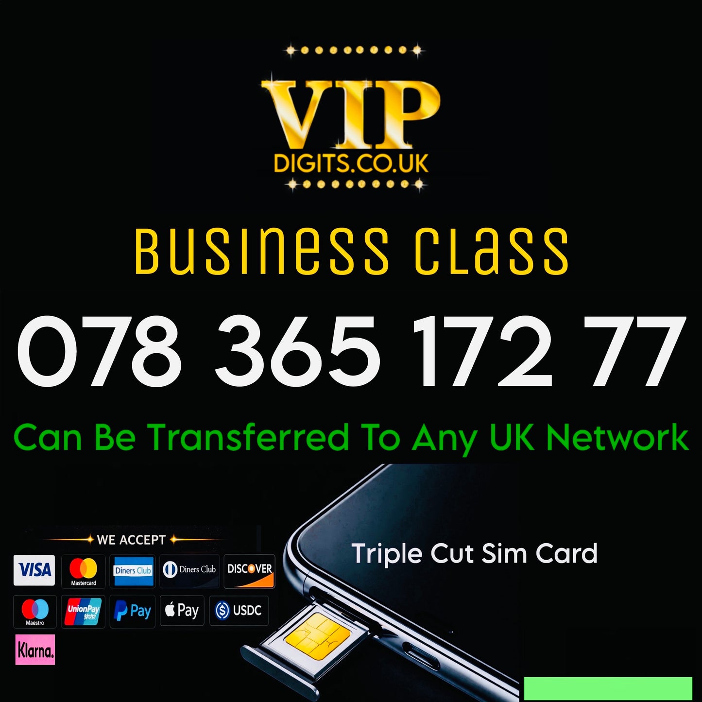 Fancy VIP Mobile Number – Easy to Remember Gold SIM | 078 365 17 277