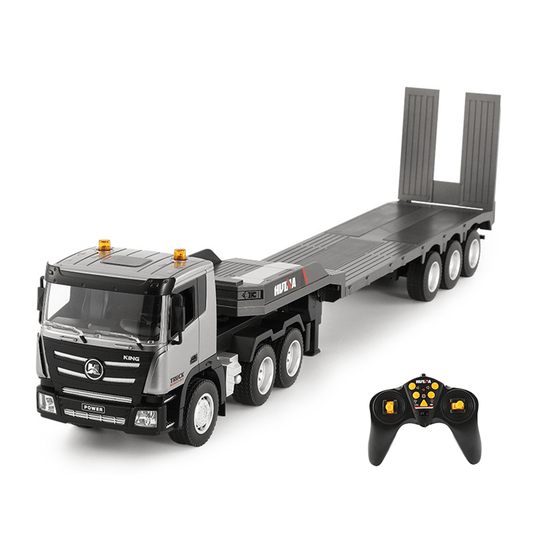 RC Semi Truck, Electric Remote Control Construction Truck Toy, 9-Channel Alloy Transport Vehicle, 1:24 Scale Dump Truck with Lights, Alloy Material, 2.4GHz Wireless, Toy Trucks, Kids Playtime, Realistic Design, Sturdy Construction, Trailer Model, Kids Gi